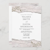 Rustic Birch Wood Weddenschap All-in-One Kaart (Voorkant / Achterkant)