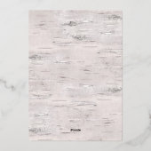 Rustic Birch Wood Wedding Folie Uitnodiging (Achterkant)
