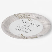 Rustic Birch Wood Wedding Papieren Bordje (Gekanteld)