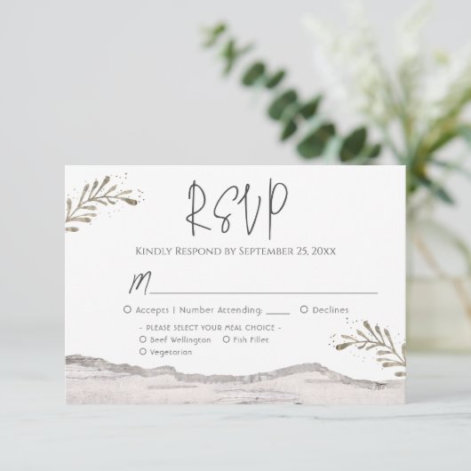 Rustic Birch Wood Wedding RSVP (Staand voorkant)