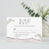 Rustic Birch Wood Wedding RSVP Kaartje (Staand voorkant)