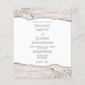 Rustic Birch Wood Wedding Uitnodiging (Voorkant)