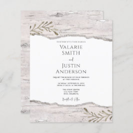 Rustic Birch Wood Wedding Uitnodiging