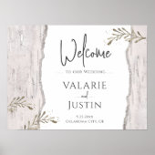Rustic Birch Wood Wedding Welcome Sign Poster (Voorkant)