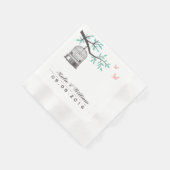 Rustic Bird Cage and Dove Wedding Paper Napkins Servetten (Hoek)