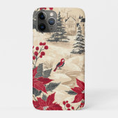 Rustic Bird en Poinsettia kerstpatroon (12) Case-Mate iPhone Case (Achterkant)