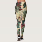 Rustic Bird en Poinsettia kerstpatroon (13) Leggings (Achterkant)