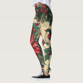 Rustic Bird en Poinsettia kerstpatroon (13) Leggings (Links)