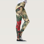 Rustic Bird en Poinsettia kerstpatroon (13) Leggings (Rechts)