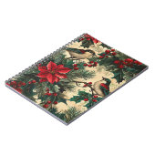 Rustic Bird en Poinsettia kerstpatroon (13) Notitieboek (Linkerzijde)