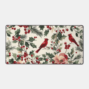 Rustic Bird en Poinsettia kerstpatroon (14) Bureaumat