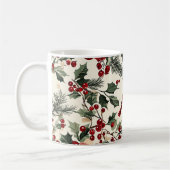 Rustic Bird en Poinsettia kerstpatroon (14) Koffiemok (Links)