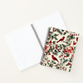 Rustic Bird en Poinsettia kerstpatroon (14) Notitieboek (Binnen)