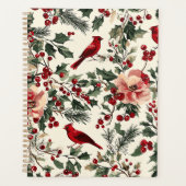 Rustic Bird en Poinsettia kerstpatroon (14) Planner (Voorkant)