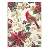 Rustic Bird en Poinsettia kerstpatroon (15) Tafelkleed (Voorkant)