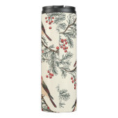 Rustic Bird en Poinsettia kerstpatroon (16) Thermosbeker (Achterkant)