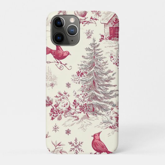 Rustic Bird en Poinsettia kerstpatroon (17) Case-Mate iPhone Case (Achterkant)