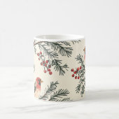 Rustic Bird en Poinsettia kerstpatroon (17) Koffiemok (Center)