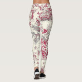 Rustic Bird en Poinsettia kerstpatroon (17) Leggings (Achterkant)