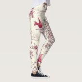 Rustic Bird en Poinsettia kerstpatroon (17) Leggings (Rechts)