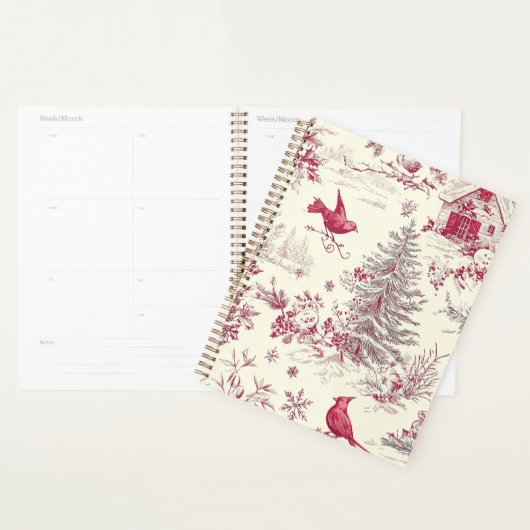 Rustic Bird en Poinsettia kerstpatroon (17) Planner (Display)