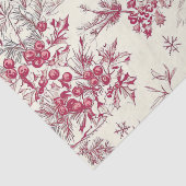 Rustic Bird en Poinsettia kerstpatroon (17) Tissuepapier (Detail)