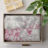 Rustic Bird en Poinsettia kerstpatroon (17) Tissuepapier (Geschenk)