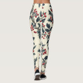 Rustic Bird en Poinsettia kerstpatroon (18) Leggings (Achterkant)