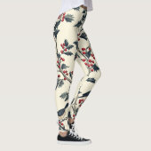 Rustic Bird en Poinsettia kerstpatroon (18) Leggings (Rechts)