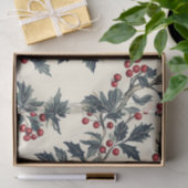 Rustic Bird en Poinsettia kerstpatroon (18) Tissuepapier (Geschenk)