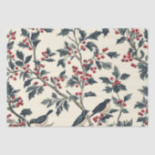 Rustic Bird en Poinsettia kerstpatroon (18) Tissuepapier (Voorkant)