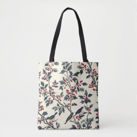Rustic Bird en Poinsettia kerstpatroon (18) Tote Bag (Voorkant)