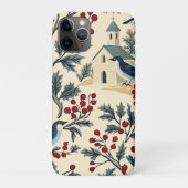 Rustic Bird en Poinsettia kerstpatroon (19) Case-Mate iPhone Case (Achterkant)