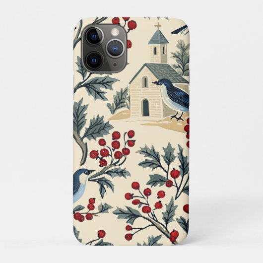 Rustic Bird en Poinsettia kerstpatroon (19) Case-Mate iPhone Case (Achterkant)
