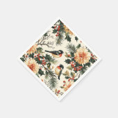 Rustic Bird en Poinsettia kerstpatroon (21) Servet (Hoek)