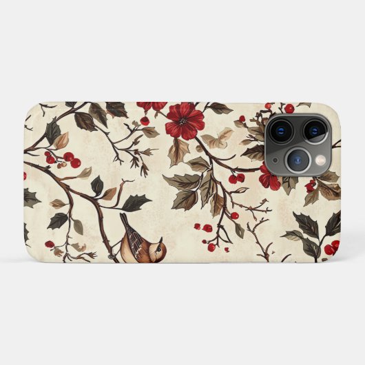 Rustic Bird en Poinsettia kerstpatroon (22) Case-Mate iPhone Case (Achterkant (horizontaal))