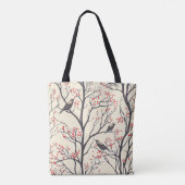 Rustic Bird en Poinsettia kerstpatroon (4) Tote Bag (Achterkant)