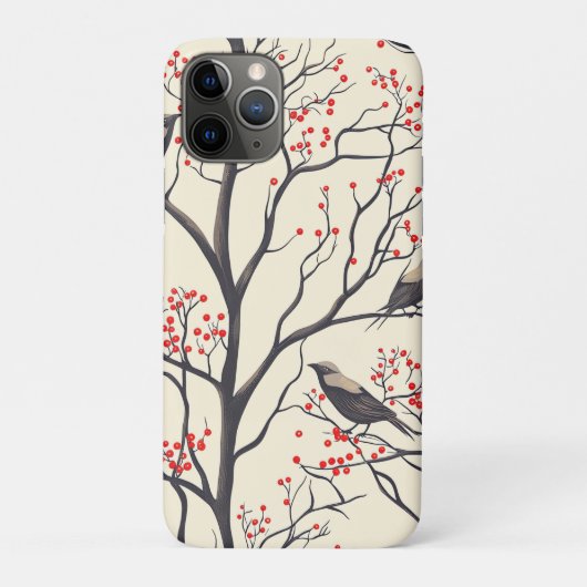 Rustic Bird en Poinsettia kerstpatroon (5) Case-Mate iPhone Case (Achterkant)
