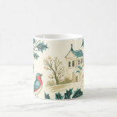 Rustic Bird en Poinsettia kerstpatroon (7) Koffiemok (Center)