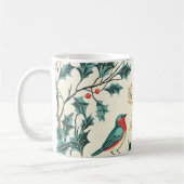Rustic Bird en Poinsettia kerstpatroon (7) Koffiemok (Links)