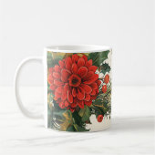Rustic Bird en Poinsettia kerstpatroon (9) Koffiemok (Links)