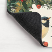 Rustic Bird en Poinsettia kerstpatroon (9) Muismat (Hoek)