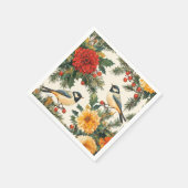 Rustic Bird en Poinsettia kerstpatroon (9) Servet (Hoek)