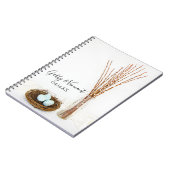 Rustic Bird Nest Eggs and Pussy Willows Wedding Notitieboek (Linkerzijde)