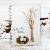 Rustic Bird Nest Eggs and Pussy Willows Wedding Notitieboek