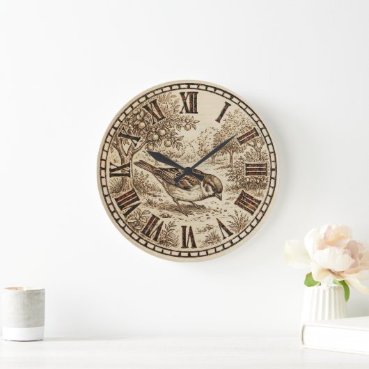 Rustic Bird Wall Clock  Grote Klok (Huis)