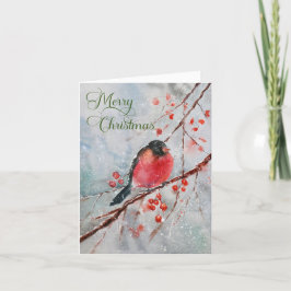 Rustic Bird Winter Merry Kerstmis Feestdagen Kaart