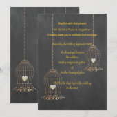 RUSTIC BIRDCAGE CHALKBOARD WEDDING CUSTOM KAART (Voorkant / Achterkant)