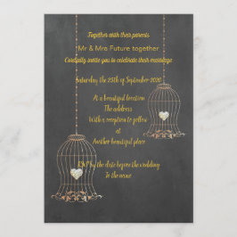 RUSTIC BIRDCAGE CHALKBOARD WEDDING CUSTOM KAART