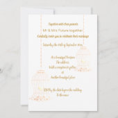 RUSTIC BIRDCAGE WHITE GOLD CHALKBOARD WEDING KAART (Voorkant)